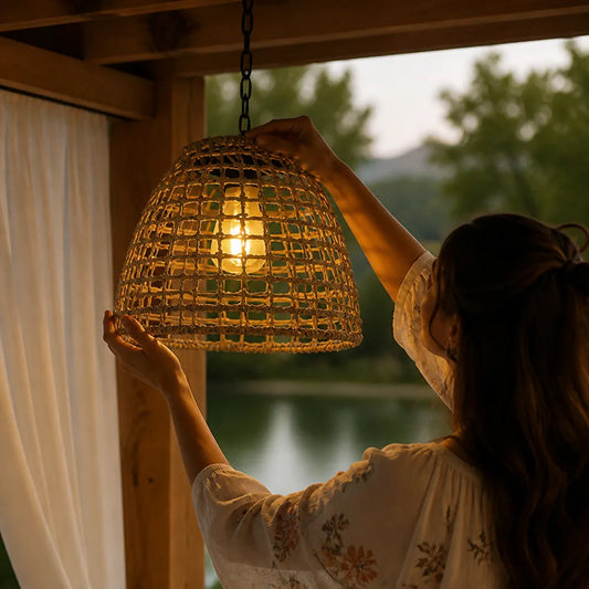 Bell-Shaped Solar Hanging Lamp (Metal Chain, IP65 Waterproof)