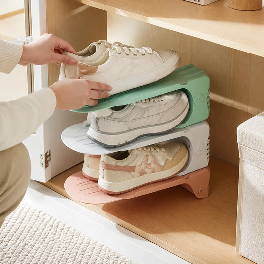 Height-Adjustable, Non-Slip, Space-Saving Shoe Organizer (3-Tier)