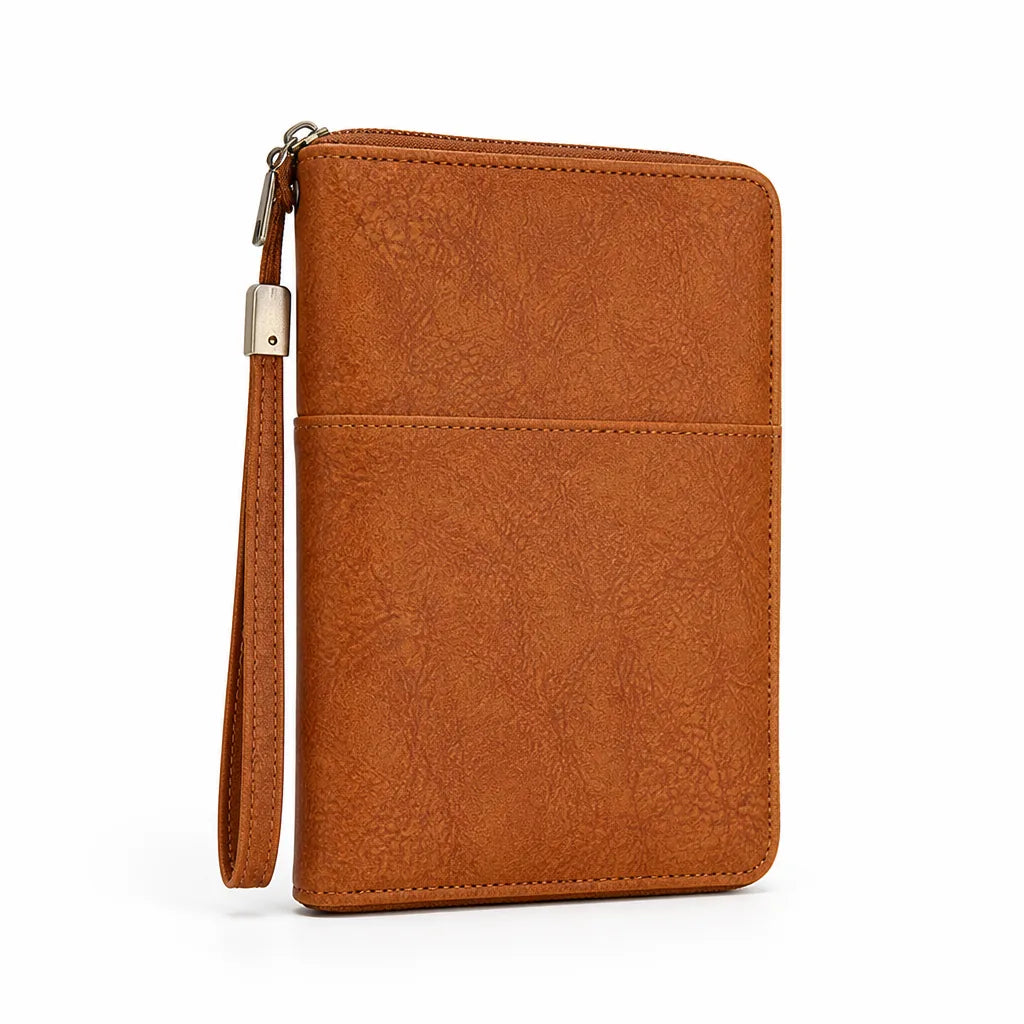 RFID Protection All-Around Zipper Passport Organizer (Holds Up To 4 Passports)