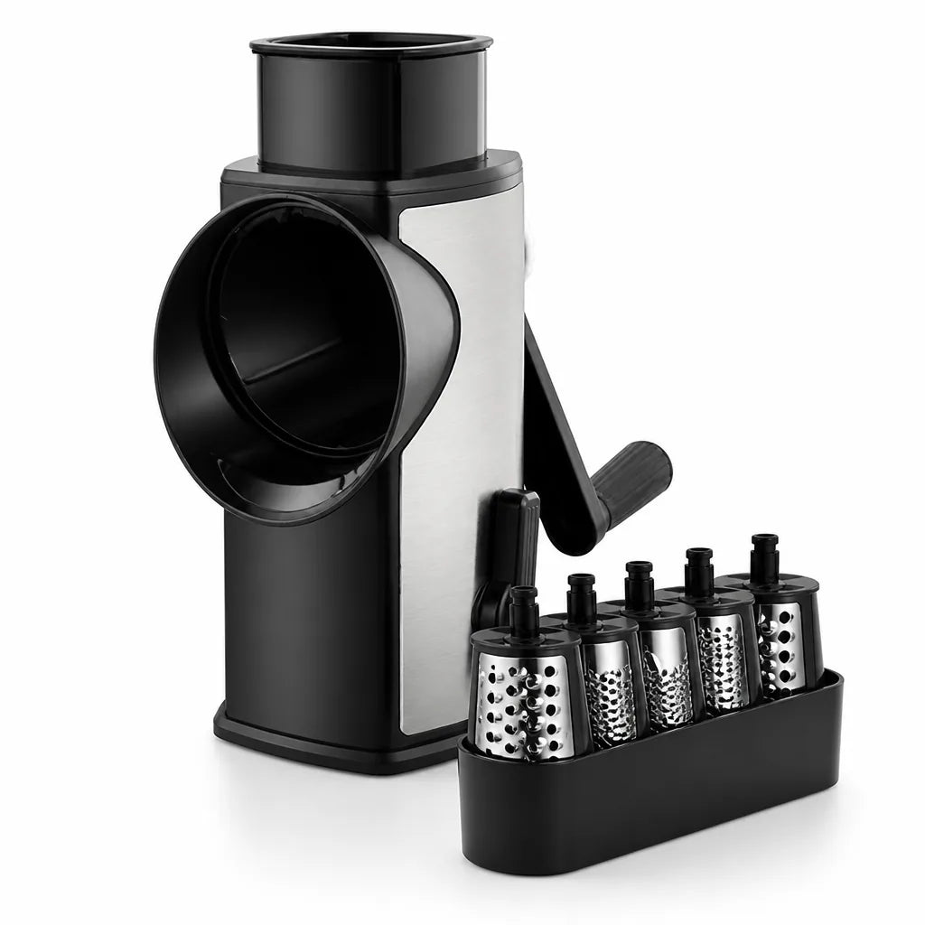 Suction Cup Mount Rotary Grater (5 Interchangeable Stainless Steel Blades)