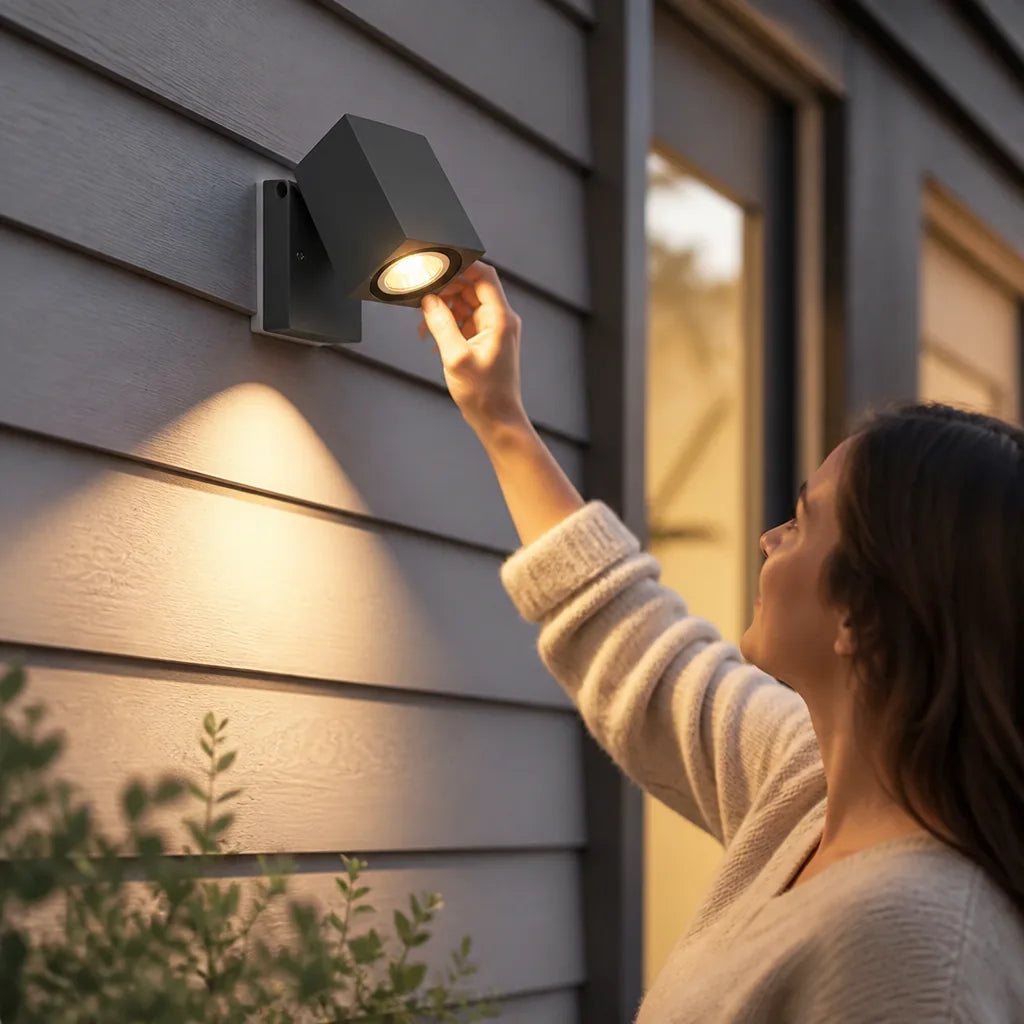 Adjustable Wall-Mounted Waterproof Aluminum Outdoor LED Spotlight