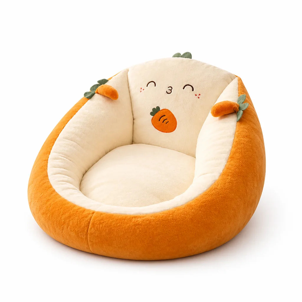 Animal Motif Plush Velour Bean Bag Chair