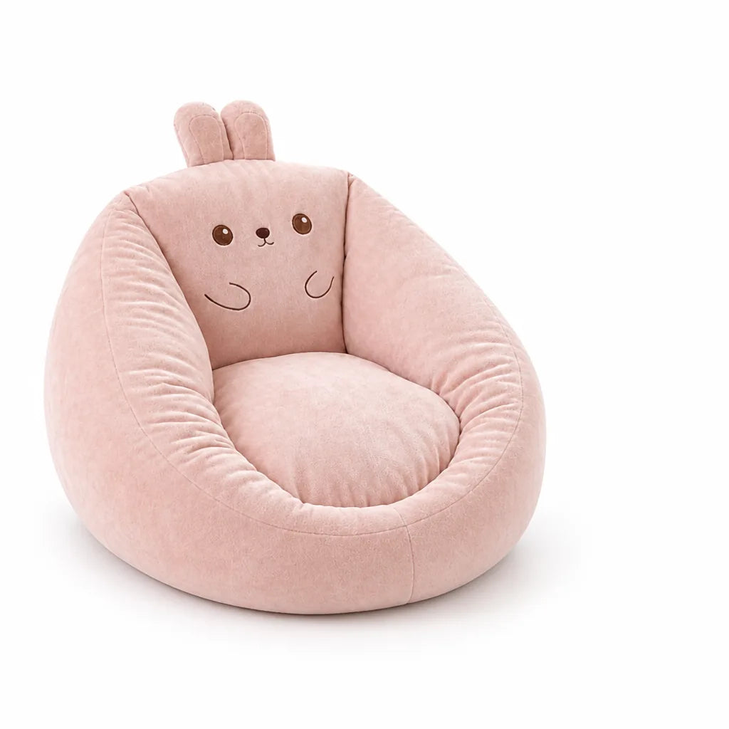 Animal Motif Plush Velour Bean Bag Chair