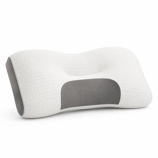 Contoured Cervical Neck Pillow for Back and Side Sleepers
