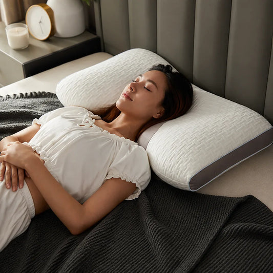 Contoured Cervical Neck Pillow for Back and Side Sleepers