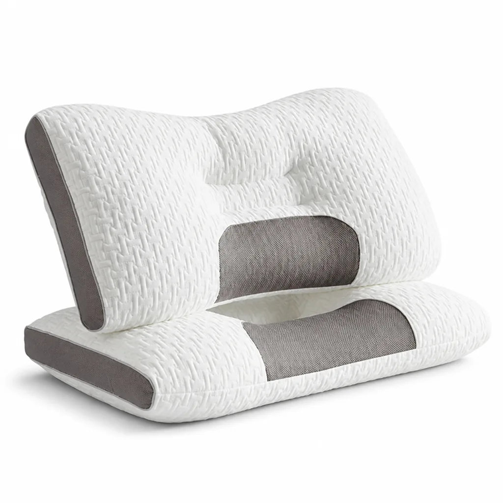 Contoured Cervical Neck Pillow for Back and Side Sleepers