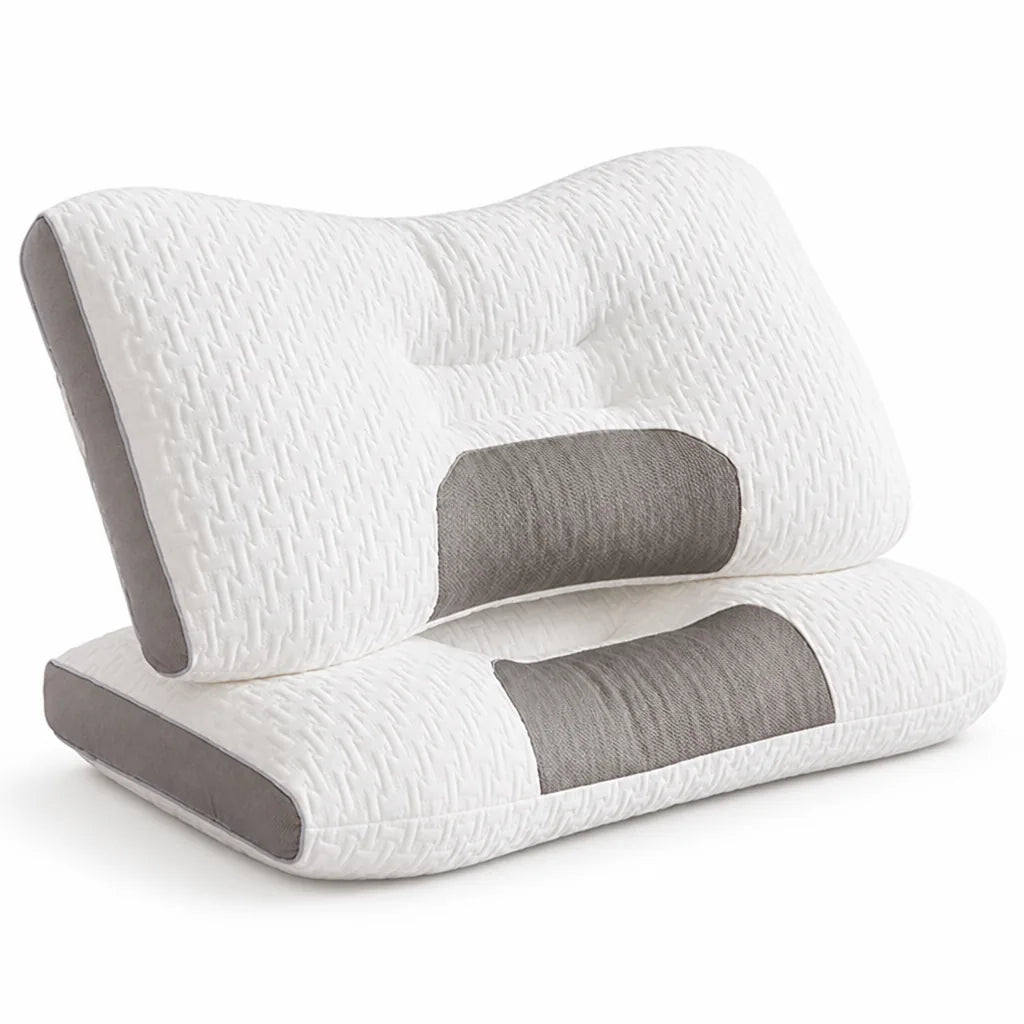 Contoured Cervical Neck Pillow for Back and Side Sleepers
