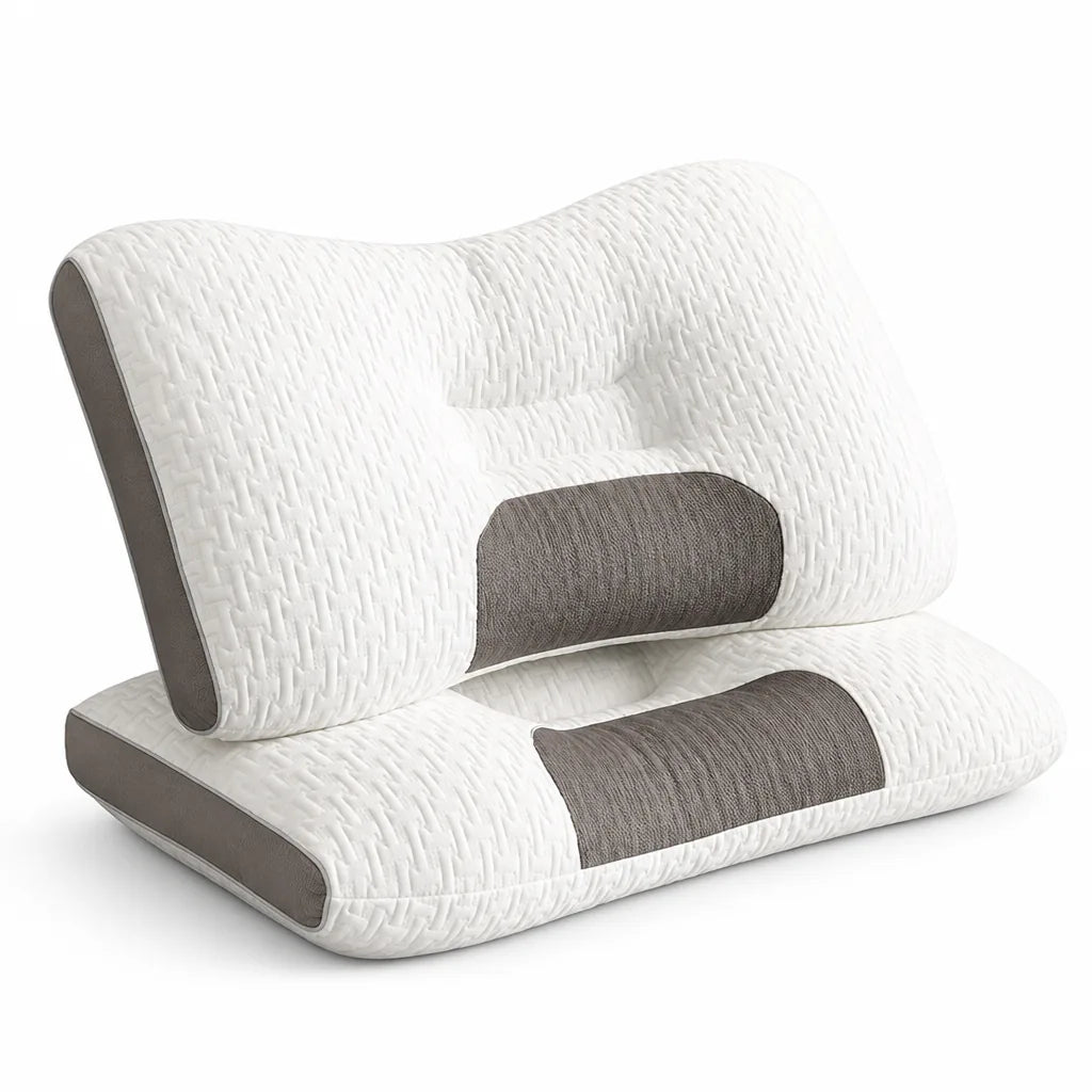Contoured Cervical Neck Pillow for Back and Side Sleepers