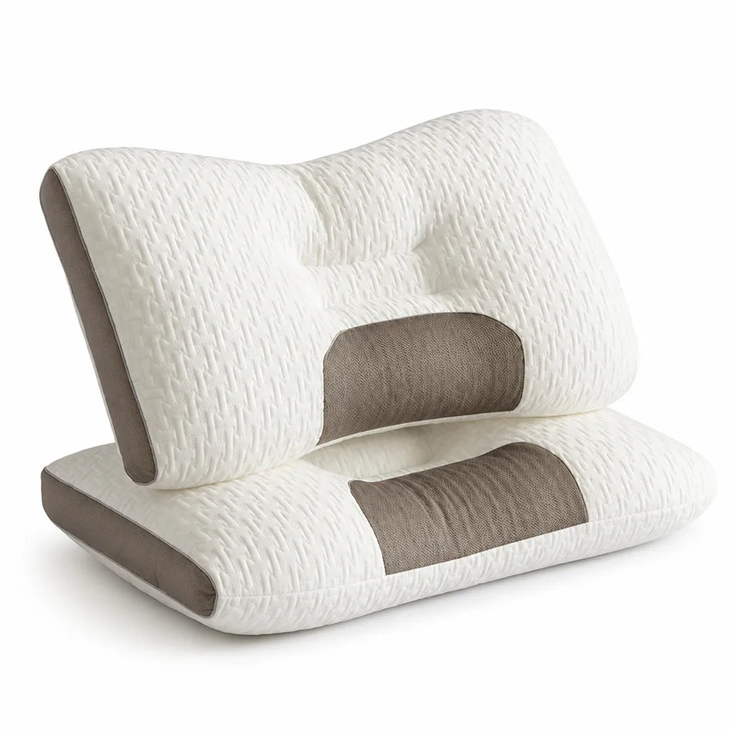 Contoured Cervical Neck Pillow for Back and Side Sleepers
