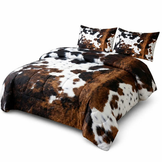 Cowhide Print Duvet Cover Set (Fade-Resistant Digital Print)