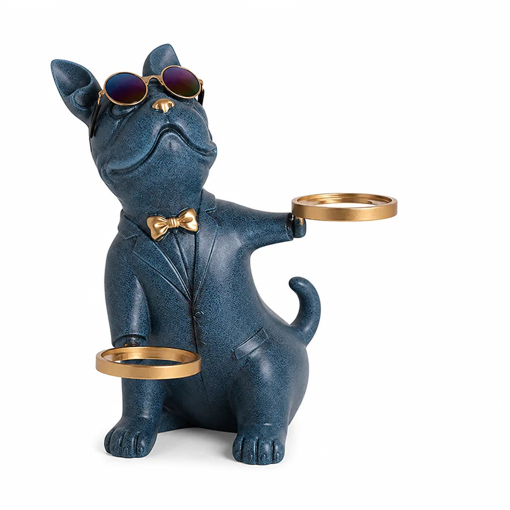 Dog Figurine Wine Glass Holder (Holds 2 Wine Glasses)
