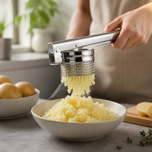 Ergonomic Stainless Steel Potato Masher (Detachable Head, Dishwasher Safe)