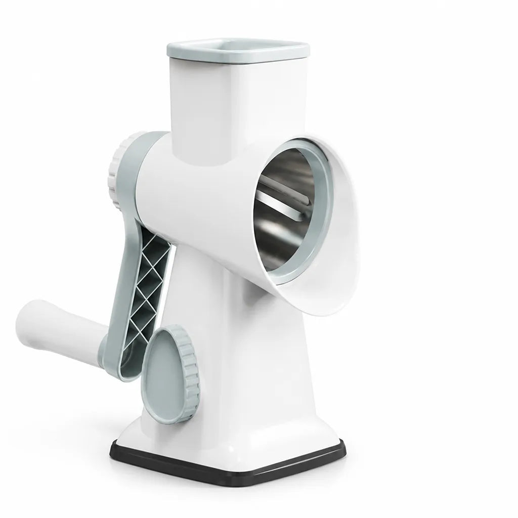 Hand-Crank Rotary Grater With Suction-Cup Base (3 Stainless Steel Drums)