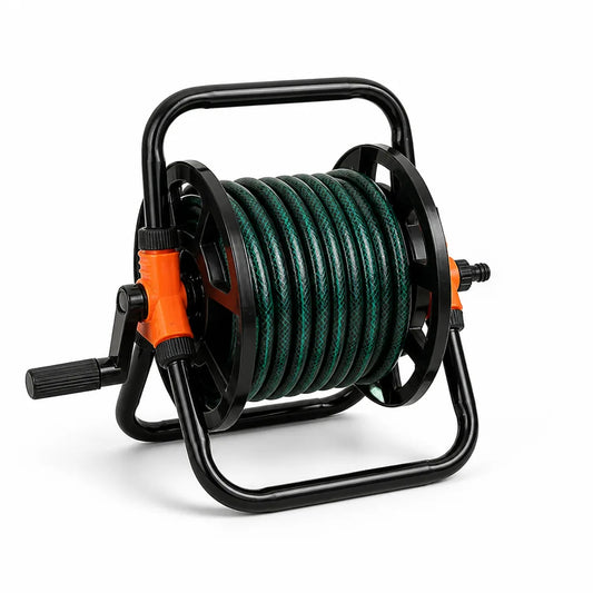 Integrated Hose Guide Garden Hose Reel (One-Arm Crank Handle)