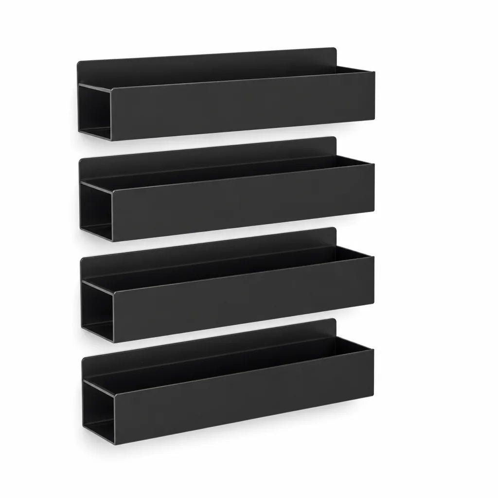 Magnetic Powder-Coated Metal Spice Rack Set (Set of 4)