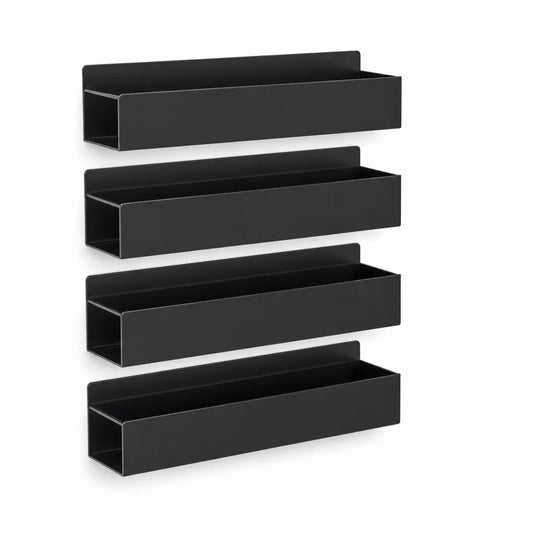 Magnetic Powder-Coated Metal Spice Rack Set (Set of 4)