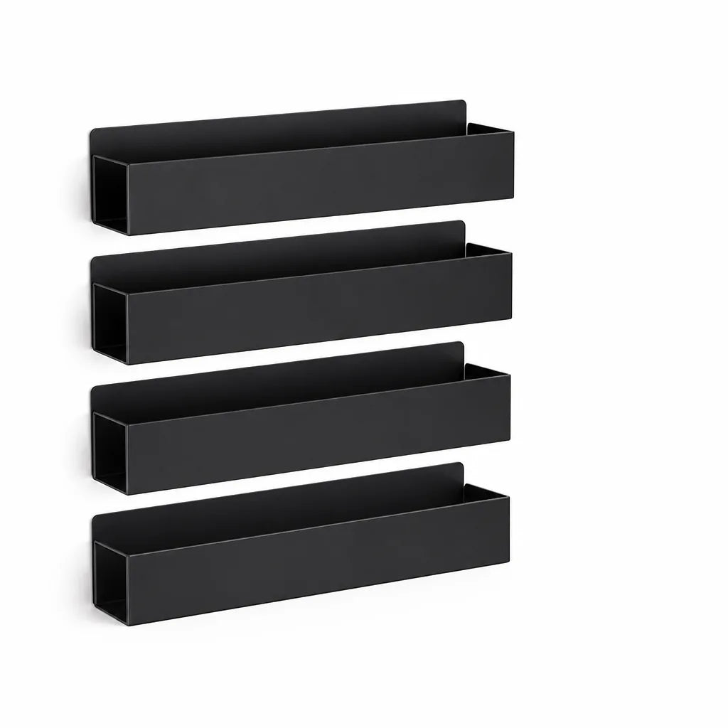 Magnetic Powder-Coated Metal Spice Rack Set (Set of 4)