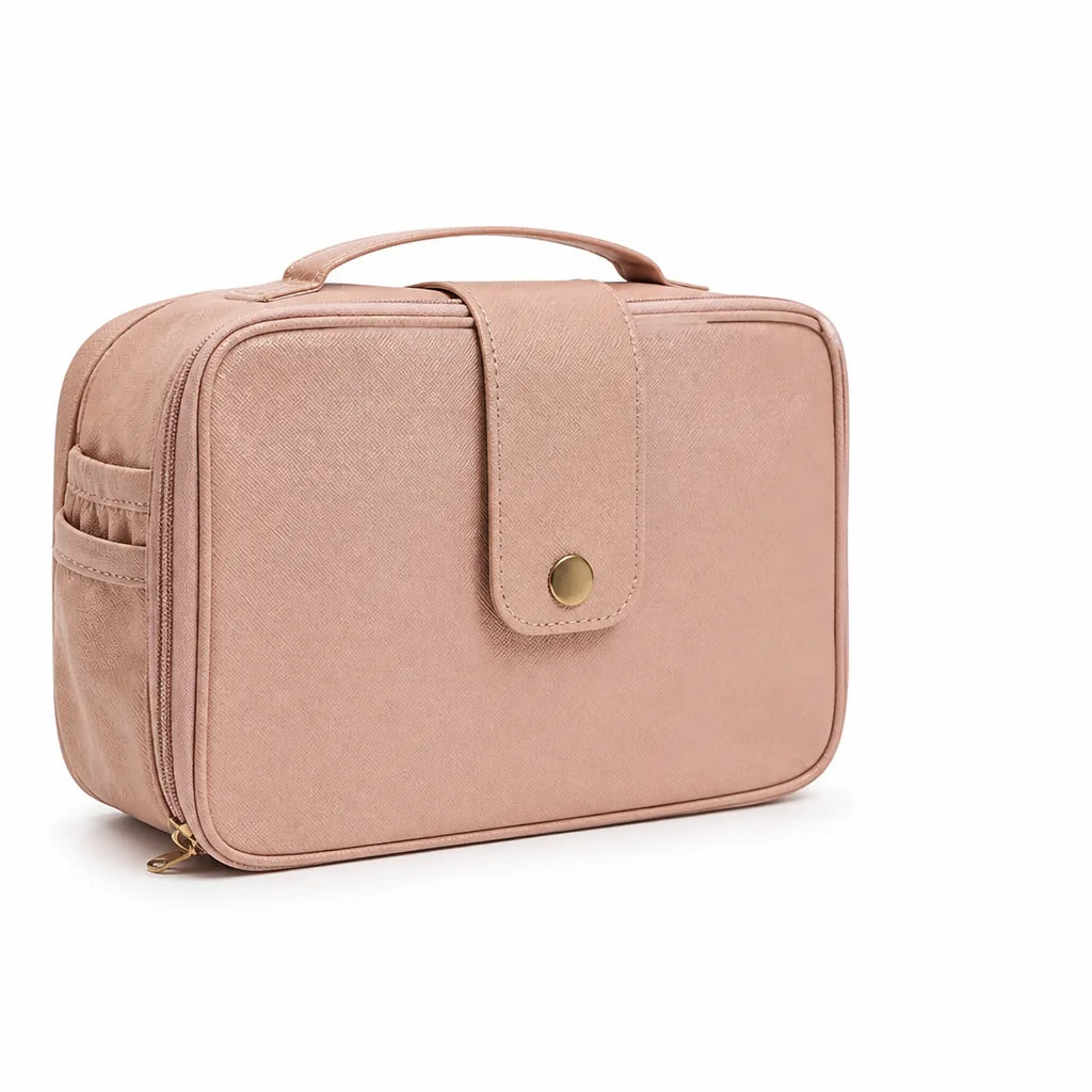 Multi-Compartment Makeup Bag With Elastic Bands And Mesh Pockets (30 x 15.5 x 16 cm)