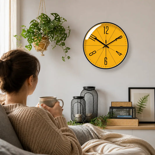 Nordic Minimalist High-Contrast Dial Wall Clock