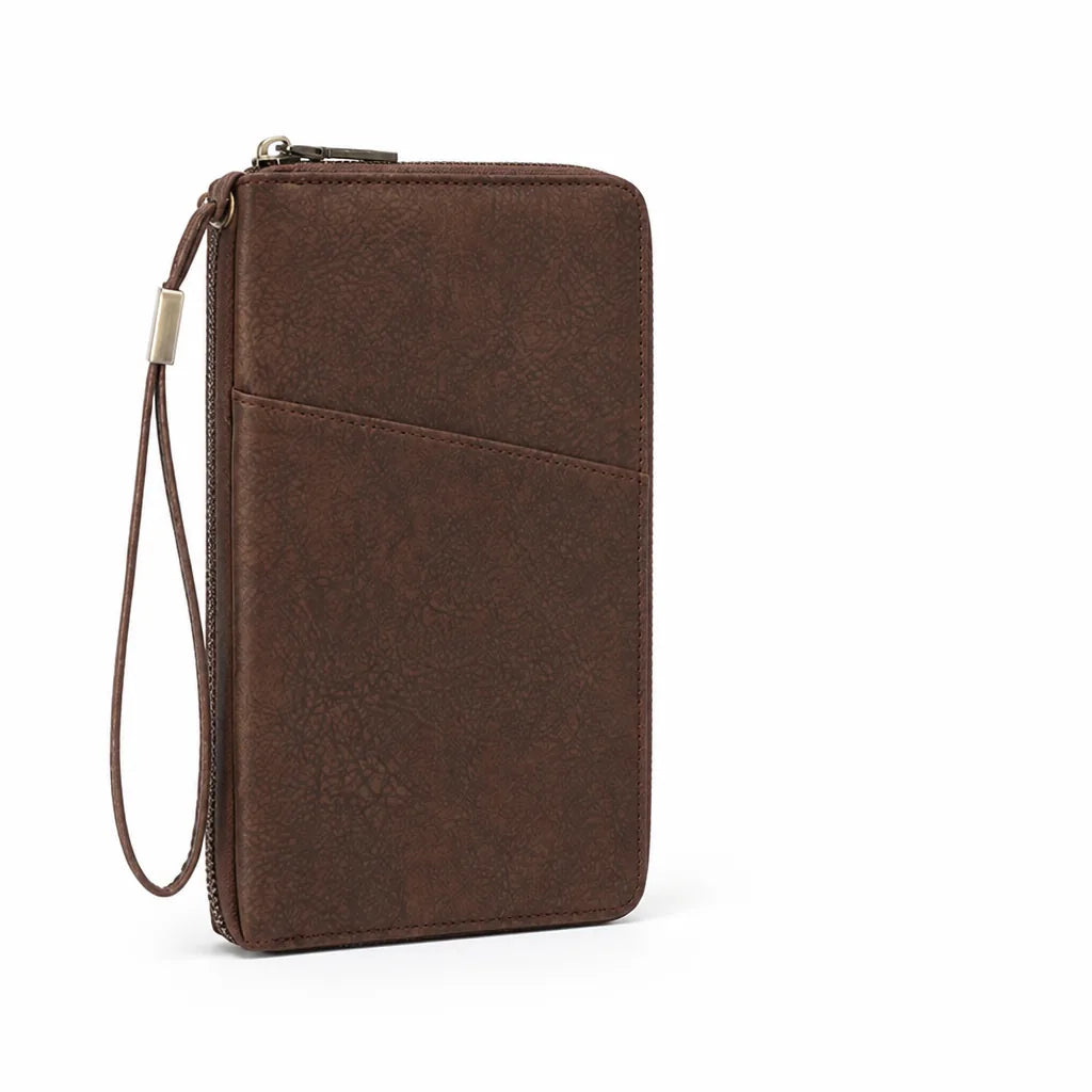 RFID Protection All-Around Zipper Passport Organizer (Holds Up To 4 Passports)