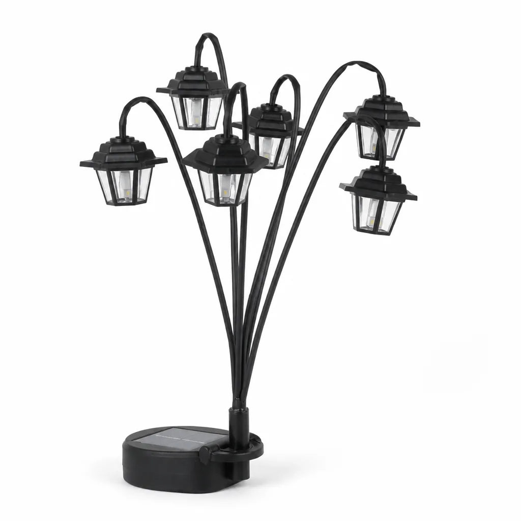 Retro Street-Lamp Weather-Resistant Solar Garden Lantern (6 LED Lights)