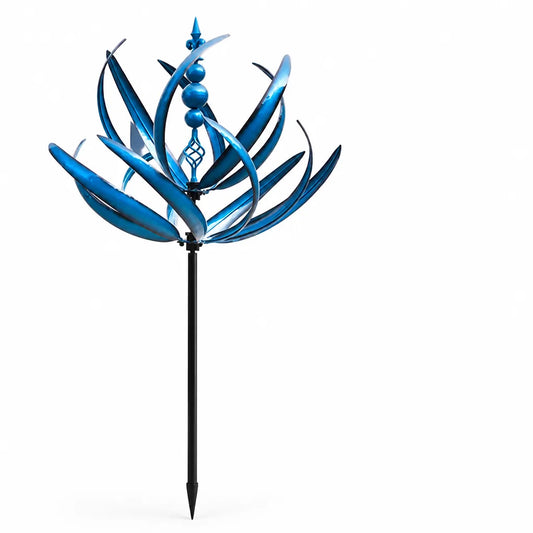 Rotating Leaf Garden Stake Wind Spinner (Low-Friction Ball Bearing)