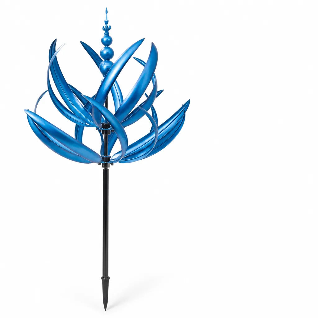 Rotating Leaf Garden Stake Wind Spinner (Low-Friction Ball Bearing)