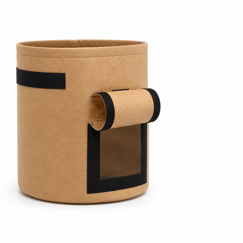 Side Harvest Flap Grow Bag With Reinforced Handles (30 × 30 cm)
