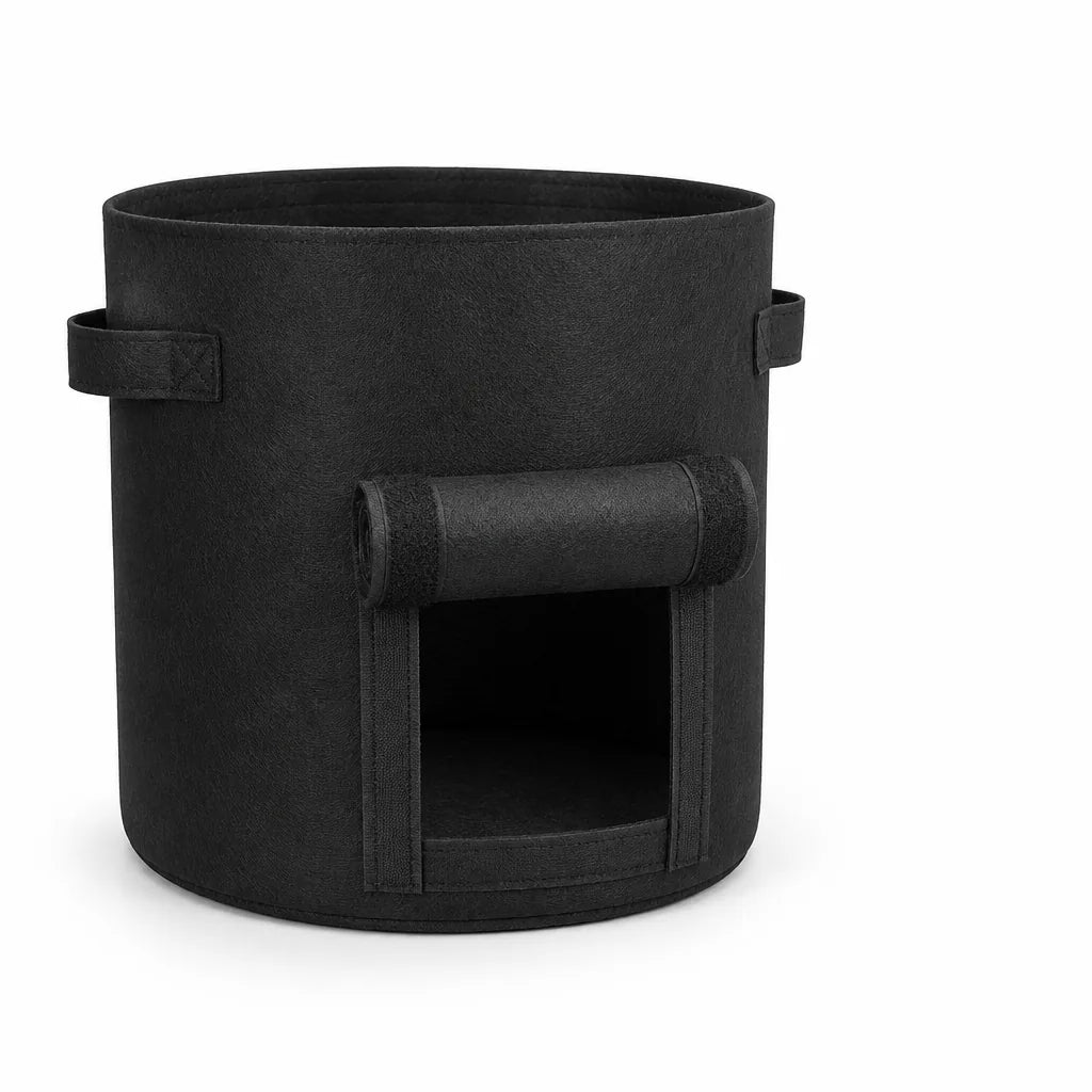 Side Harvest Flap Grow Bag With Reinforced Handles (30 × 30 cm)