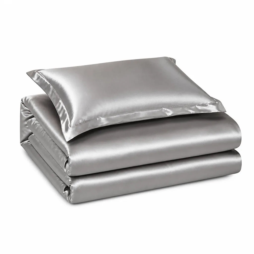 Solid-Color Satin Duvet Cover
