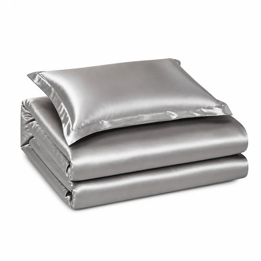 Solid-Color Satin Duvet Cover