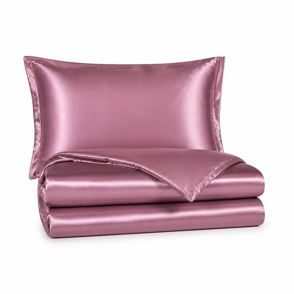Solid-Color Satin Duvet Cover