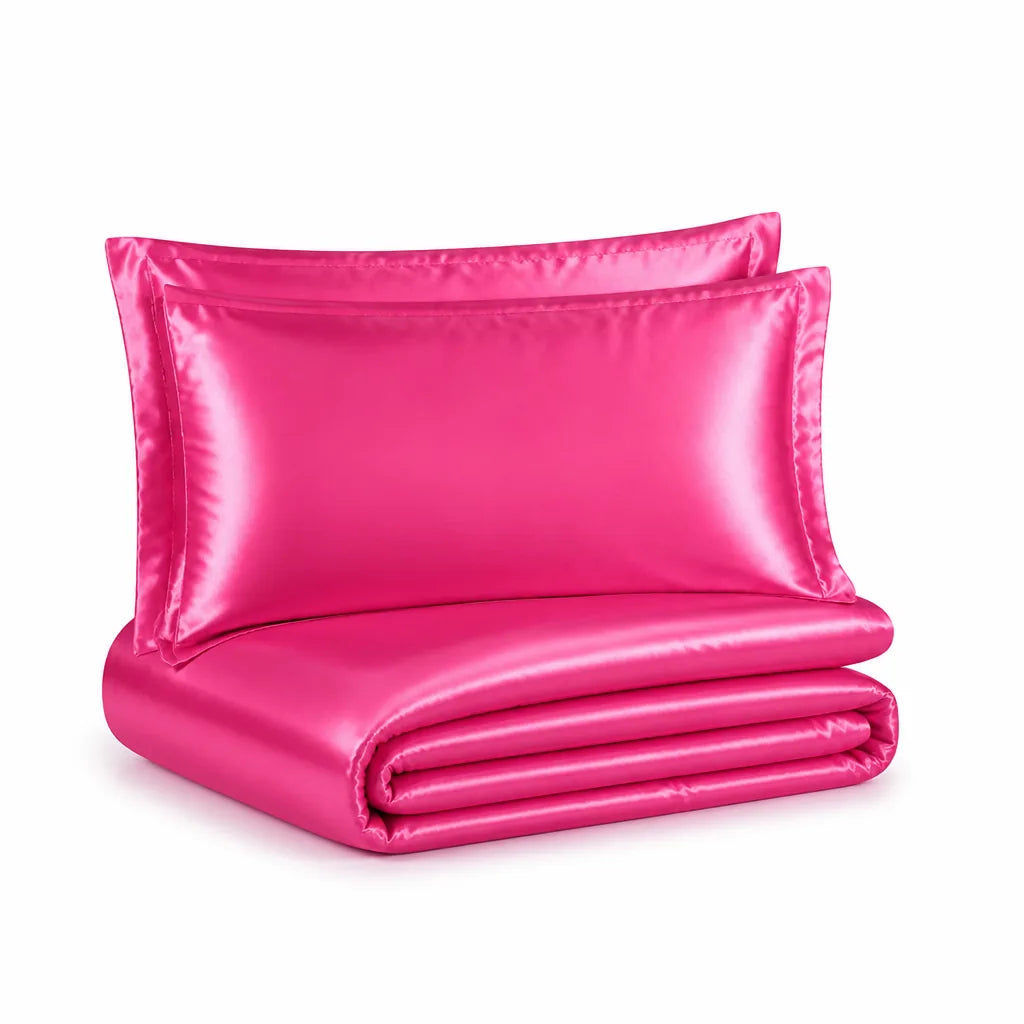 Solid-Color Satin Duvet Cover