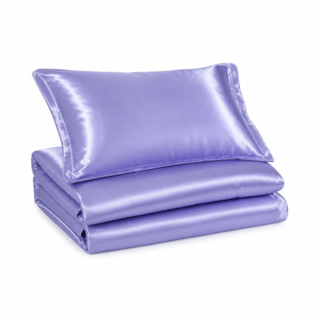 Solid-Color Satin Duvet Cover