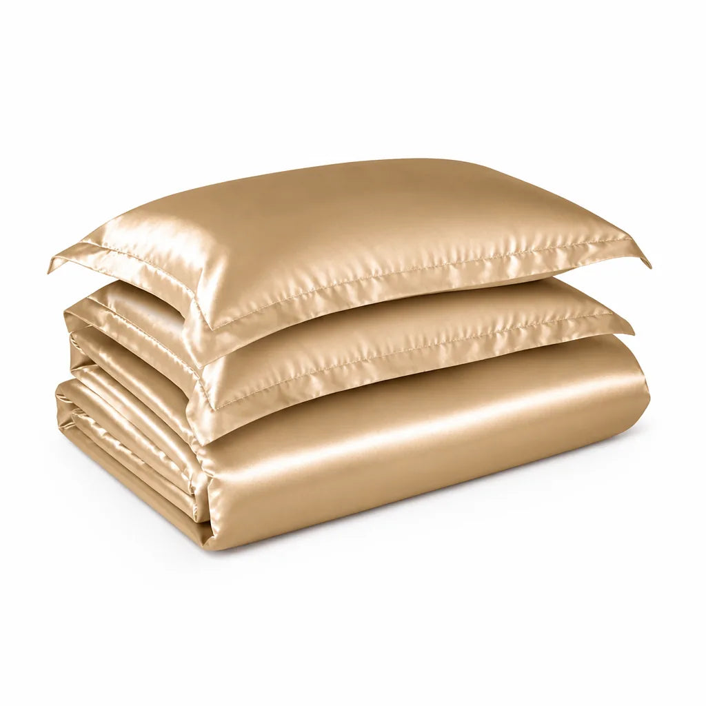 Solid-Color Satin Duvet Cover