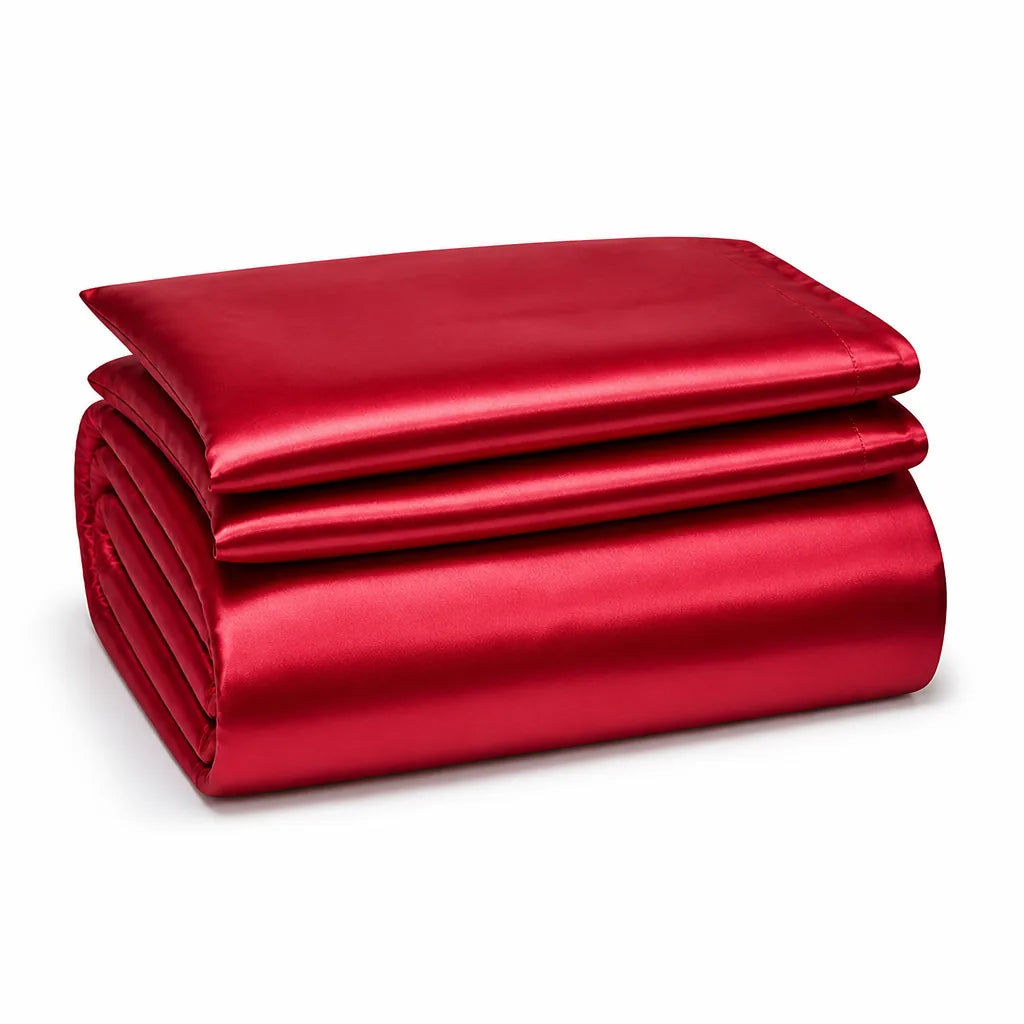 Solid-Color Satin Duvet Cover