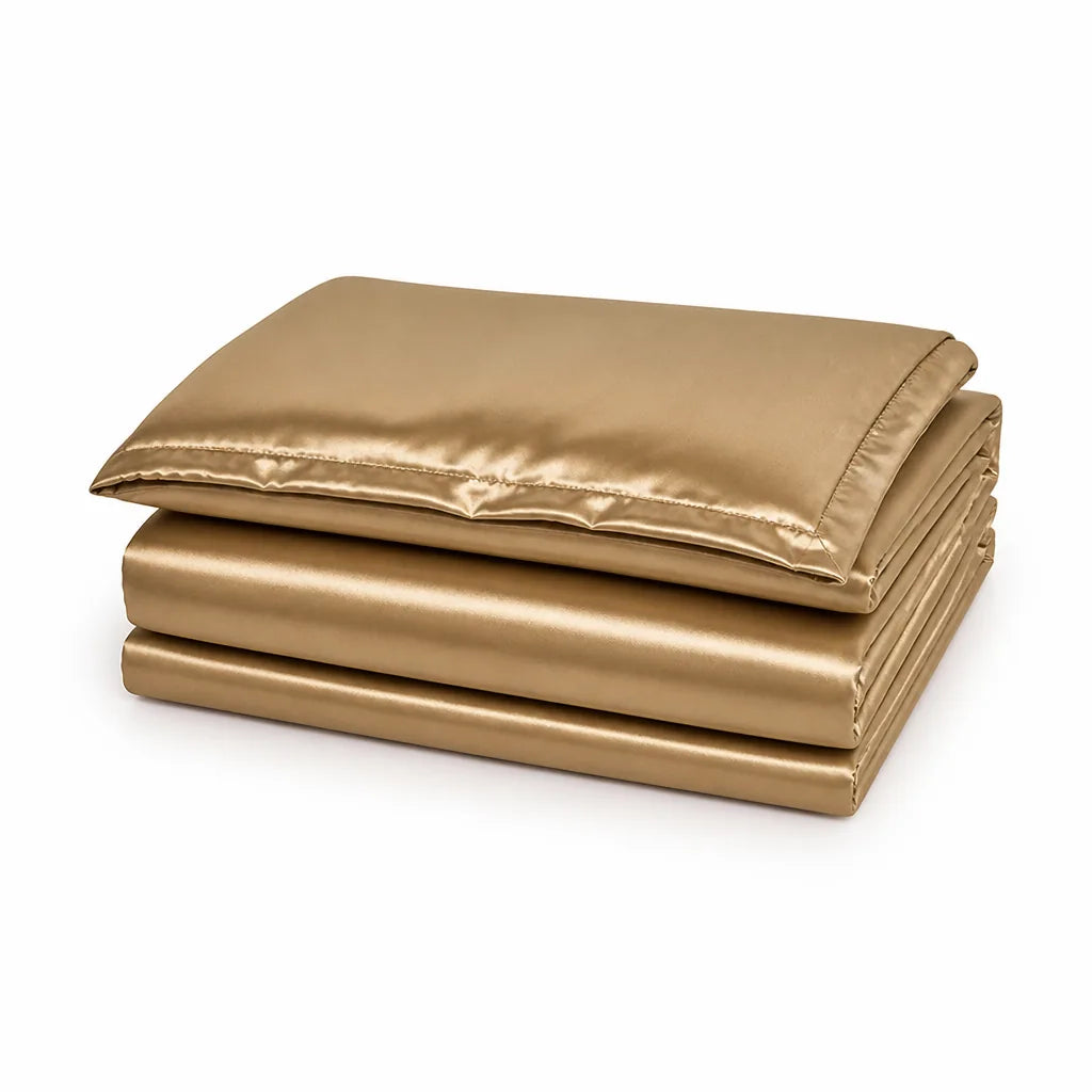 Solid-Color Satin Duvet Cover