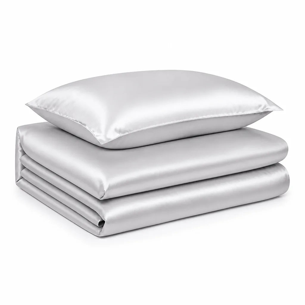 Solid-Color Satin Duvet Cover