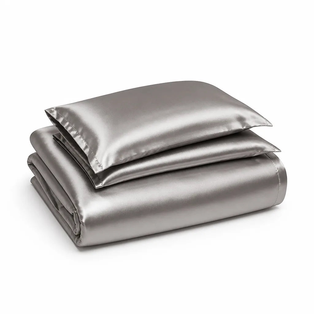 Solid-Color Satin Duvet Cover