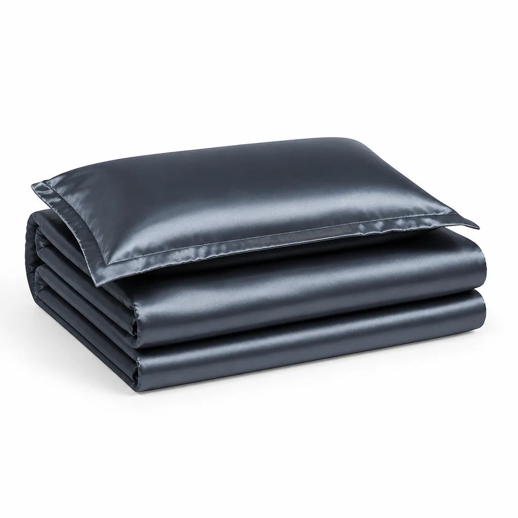 Solid-Color Satin Duvet Cover