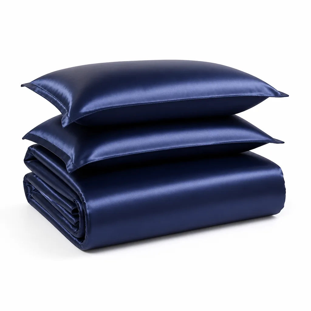 Solid-Color Satin Duvet Cover
