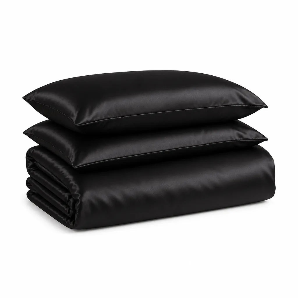 Solid-Color Satin Duvet Cover