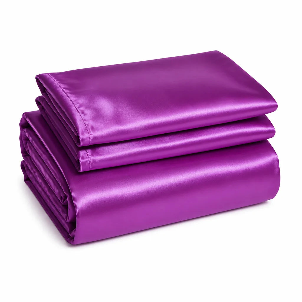 Solid-Color Satin Duvet Cover