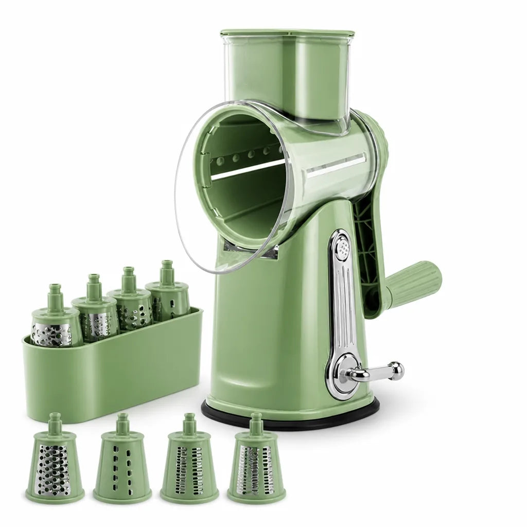 Suction Cup Mount Rotary Grater (5 Interchangeable Stainless Steel Blades)