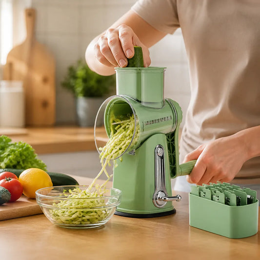 Suction Cup Mount Rotary Grater (5 Interchangeable Stainless Steel Blades)
