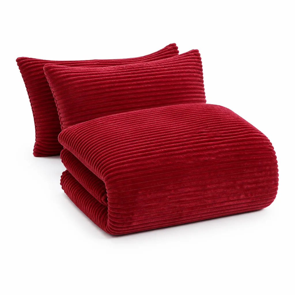 Thick Cord Velour Duvet Cover Set (3-Piece)