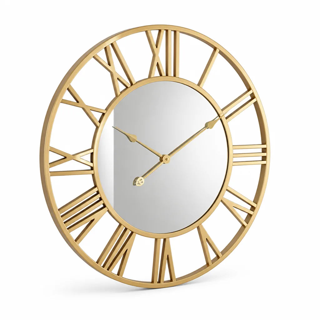 Vintage Mirror Face Aluminum Wall Clock (39 cm)