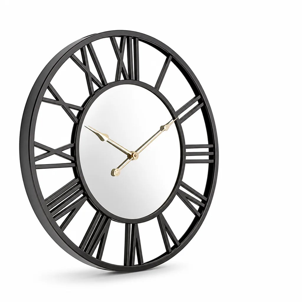 Vintage Mirror Face Aluminum Wall Clock (39 cm)