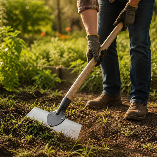 Wide Scraper Blade Wooden Handle Garden Hoe and Scraper