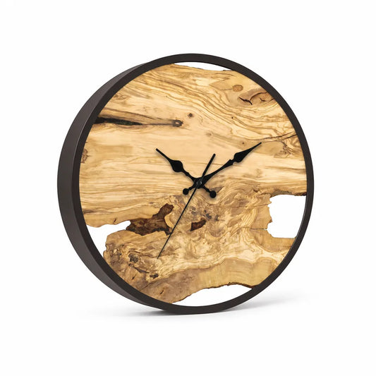 Wood and Resin Inlay Wall Clock (30-Cm)
